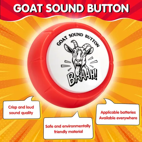 Vista 4 de Botón de sonido de cabra gritando para diversión de escritorio, botón de broma con sonido de cabra, perfecto para oficina, hogar, regalo de broma