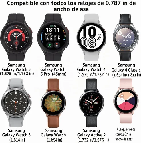 Vista 7 de 4 Pack de bandas grabadas con leopardo compatibles con Samsung Galaxy Watch 7/FE/6/5/4 Band 40mm 44mm, Galaxy Watch 5 Pro 45mm, Galaxy Active 2