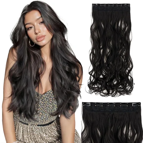 Vista 37 de S-noilite Extensiones de cabello de una pieza con clip, color rubio balayage de 18 pulgadas, en forma de U, extensiones de cabello de trama de una