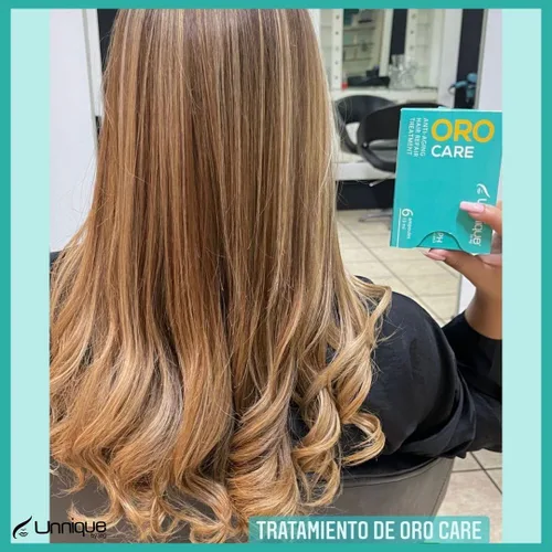 Vista 6 de UNNIQUE Oro Care - Ampollas para el cuidado del cabello postratamiento, extensor de tratamiento de queratina y tu seguro de queratina para bloquear