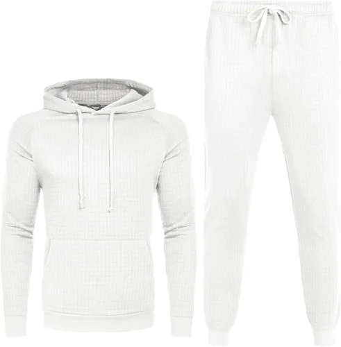 Vista 7 de COOFANDY Conjunto deportivo de 2 piezas con capucha y bolsillo para hombre