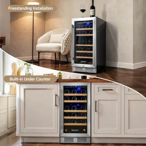 Vista 9 de BODEGA COOLER - Refrigerador de vino de zona única de 15 pulgadas, de 41 ℉