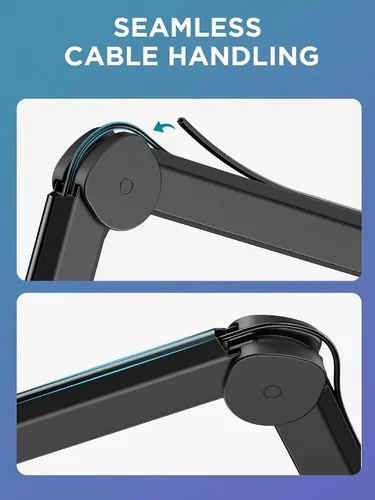Vista 2 de InnoGear Brazo de Micrófono con Boom, Soporte de Micrófono con Canales de Gestión de Cables y Elevador de Altura para Blue Yeti FIFINE AM8 K669B