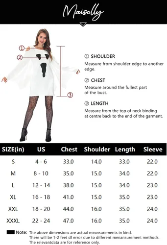 Vista 6 de Maisolly Women's Cold Shoulder Halloween Bat Wings Costume Dress