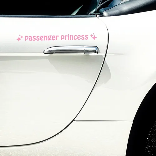 Vista 6 de Aolamegs Paquete de 3 Calcomanías de Princesa Pasajera, Lindas Calcomanías de Vinilo para Ventana y Espejo Retrovisor, Accesorios Divertidos