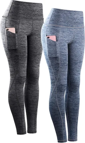 Vista 55 de Neleus calzas de yoga para mujer con bolsillo y cintura alta, para correr, con control de barriga