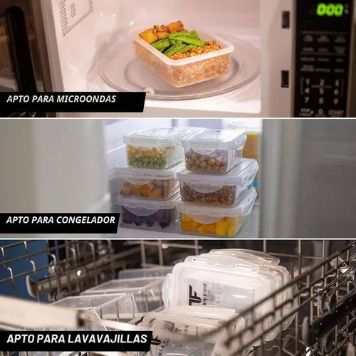 Vista 4 de ThinkFit Recipientes para preparación de comidas, sin BPA, herméticos, ideales para preparación de comidas y control de porciones, reutilizables