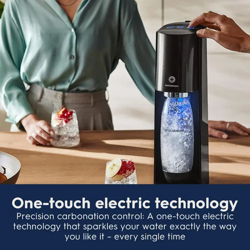 Vista 4 de SodaStream E-TERRA - máquina para hacer agua con gas (negro) con CO2 y botella carbonatadora