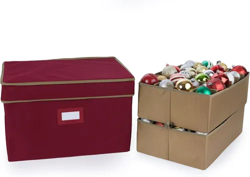 Vista 18 de Covermates Keepsakes – Caja de almacenamiento ajustable de 72 piezas – Capacidad para adornos de 4 pulgadas – Resistente – Asas – apilables