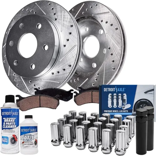 Vista 35 de Detroit Axle - 4 rotores de freno para Chevrolet Cruze 2014 2015 [modelos de motores de gas] Rotores de freno de disco perforados y ranurados