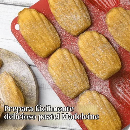 Vista 3 de 2 moldes de silicona para madeleine, bandeja para hornear Madeline de 9 cavidades, molde para galletas en forma de concha