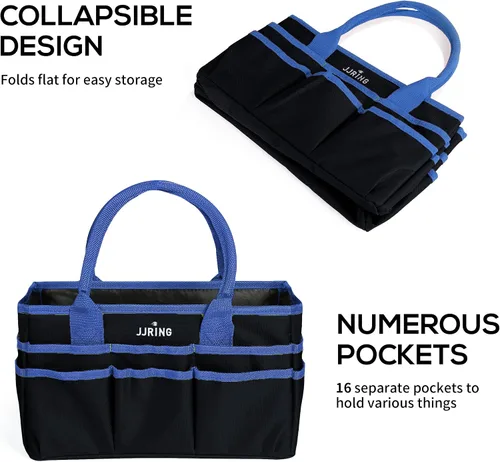 Vista 7 de Jjring Fundamental Organizer - Bolsa de nailon 600D para artistas, borde azul