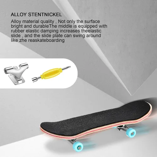 Vista 3 de 2 piezas de patineta de madera para dedos, parque de patinetas mini, patinetas para dedos mini, juguete de patineta profesional con mini