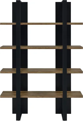 Vista 4 de Coaster Home Furnishings - Danbrook - MDF y laminado - Estantería de 4 estantes con acabado de doble tono y estilo contemporáneo - Oficina en casa