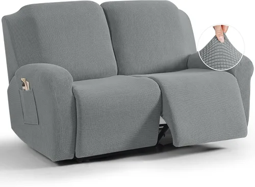 Vista 18 de TAOCOCO Funda reclinable de 4 piezas, funda elástica para sofá reclinable de 4 piezas, funda reclinable con 1 asiento, protector de sofá suave
