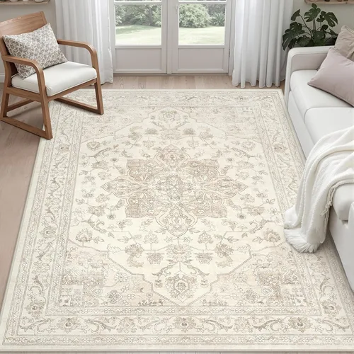Vista 24 de Alfombras de área 8x10 Sala de estar: Dormitorio Alfombra Lavable Beige