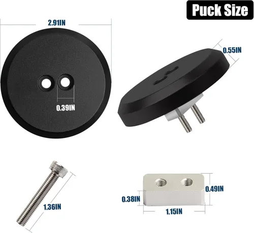 Vista 5 de Jack Pucks Almohadillas de Aluminio para Gato Compatible con Corvette C7 C6 C5 C8 1997-2026 (Paquete de 4) (Negro)