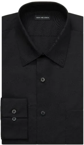 Vista 3 de Van Heusen - Camisa de vestir para hombre, de popelina ajustada lisa Negro