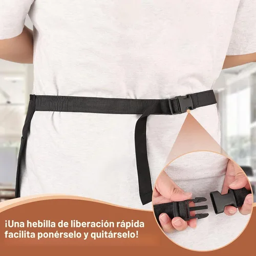 Vista 3 de Noverlife Delantal de manicurista con 2 bolsillos, delantal de manicurista ajustable para mujer