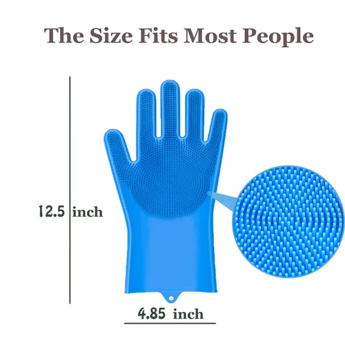 Vista 2 de 3-in-1 Pet Grooming Gloves for Washing, Deshedding & Massage (2)