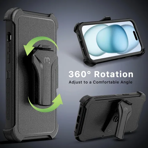 Vista 6 de MYBAT PRO Maverick Series - Funda para iPhone 15, protección militar resistente contra caídas, compatible con MagSafe (38 imanes), protector de Negro