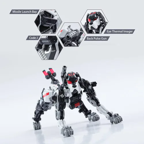Vista 5 de 52TOYS Beastbox BB-51C Jawliet - Figura de acción de juguete de deformación, juguetes de conversión en mecha y cubo, regalo perfecto de fiesta