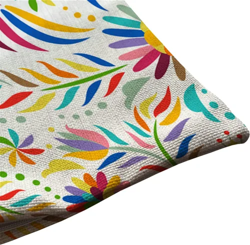 Vista 5 de Solekla Fundas de almohada de 12 x 20 pulgadas, decoración rústica de granja, fundas de almohada florales mexicanas, algodón lino, arte étnico