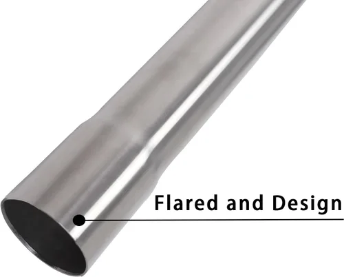 Vista 7 de 1.75 Pulgadas Tubo de Escape T304 de Acero Inoxidable (Tubo SS), Tubo Recto de 1 3/4"ID de Longitud 17.3" con Terminación Ensanchada y Pulida, Tubo