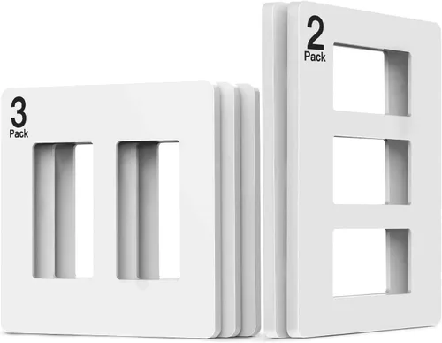 Vista 6 de TREATLIFE Placas de pared decorativas sin tornillos, placa de interruptor de luz de 2 segmentos de tamaño estándar, cubiertas de tomacorrientes