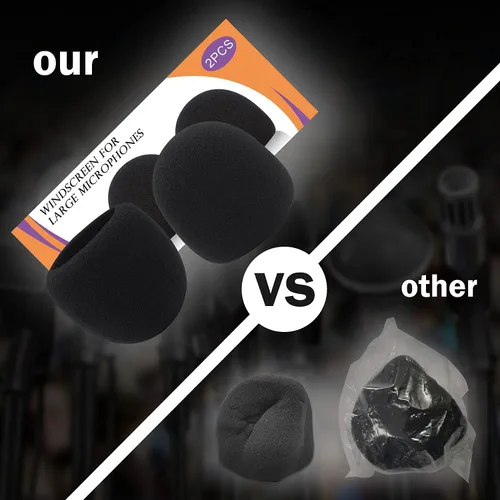 Vista 5 de Parabrisas de micrófono de espuma para Blue Yeti - Filtro profesional Pop para micrófonos de 2.5 pulgadas de diámetro, funda de micrófono de esponja