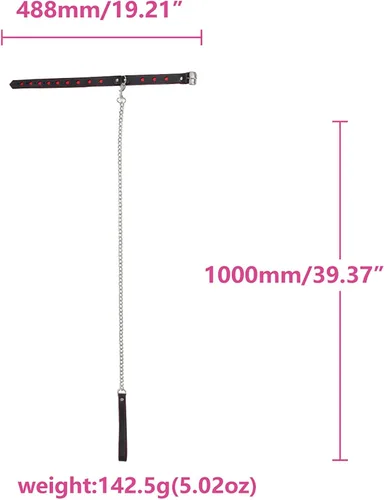 Vista 6 de Collar de cuero para mujer, gargantilla de piel de vaca y correa para mujer