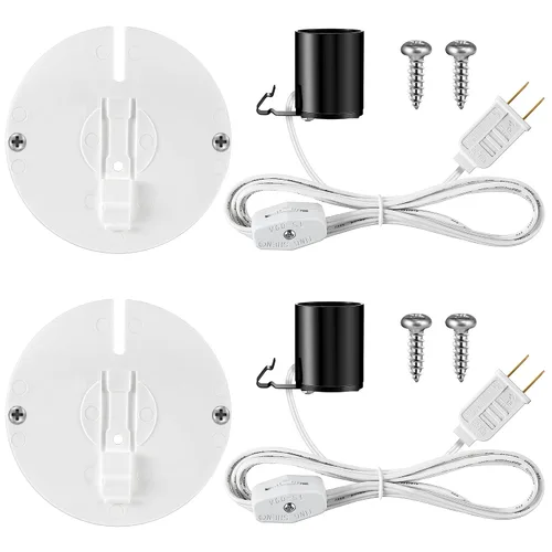 Vista 9 de Meonum Kit de Luz de Repuesto para Molde Soplado, Kit de Cable de Luz Individual E27 E26 con Interruptor Fusible Enchufe, para Decoraciones de Casa