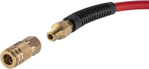 Vista 3 de INTERTOOL Manguera de compresor de aire 1/4-pulgada x 25 pies, ligera con acoplador rápido resistente y enchufe de servicio pesado - Resistente a