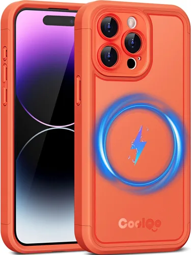 Vista 42 de COOLQO Funda magnética para iPhone 12, doble capa mate resistente a los arañazos, color negro