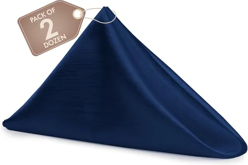 Vista 12 de Ultimate Textile -1 docena - Reversible Shantung Satin - Majestic - Servilletas de tela Majestic de 17 x 17 pulgadas color azul pizarra