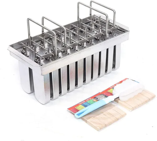 Vista 11 de Juego de moldes para hacer helados, 20/30 piezas de acero inoxidable, kit de moldes de helado de paletas de hielo de gran capacidad, soporte