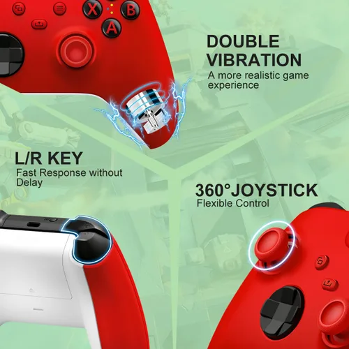 Vista 3 de NINIFEI For Xbox One Controller,Wireless Gaming Xbox Controller Compatible with Xbox Series XS, Xbox One, Windows PC,Red