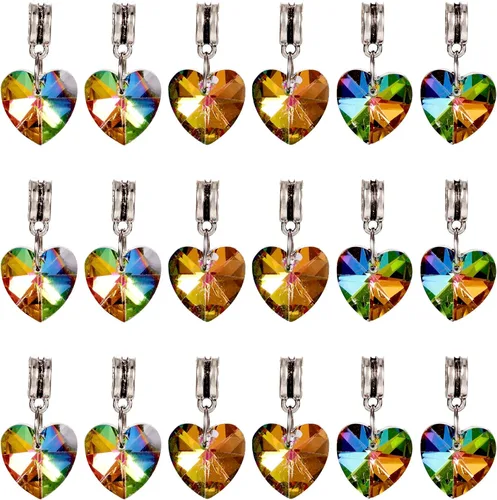 Vista 11 de Cheriswelry 96 dijes de cristal de mariposa transparente facetados, colgantes de corazón de amor, adornos colgantes de 51.732 in para hacer aretes