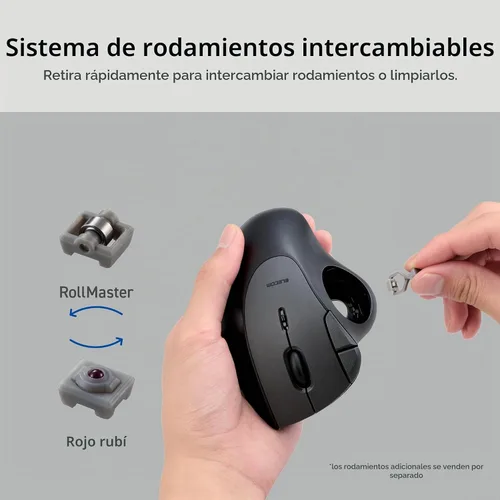 Vista 5 de ELECOM Diseño de comodidad ergonómica Trackball IST Inalámbrico 2.4GHz Conectar, Seguimiento súper suave con rodamiento de bolas rodantes, Bola