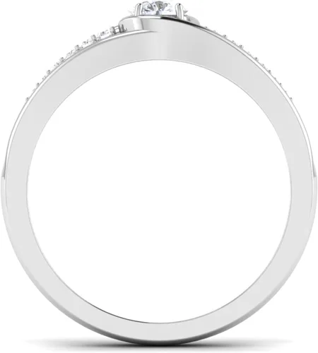 Vista 4 de IGI Certified 3.20Ctw Round Excellent Cut Lab Created Diamond Modern Channel Engagement Ring With Accent Stone In 14k White Yellow Rose Gold for