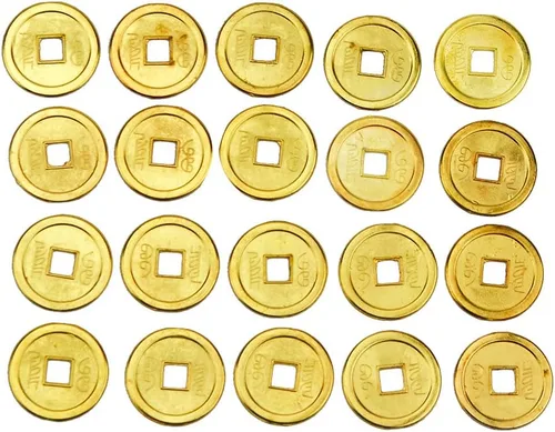 Vista 2 de fengshuisale 20pcs monedas de la fortuna china Feng Shui moneda de oro regalo bolsa Y1046