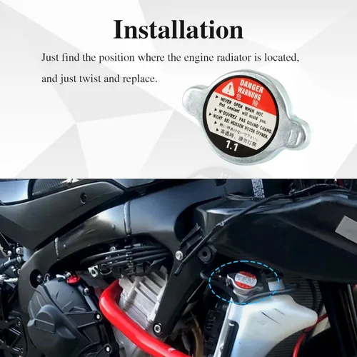 Vista 6 de FUSCH Tapa del radiador del motor 1.1 compatible con Suzuki GSX (R600, R750, R1000, S750) / RM(80, 85, 125, 250, Z-250, Z450) / V-Strom