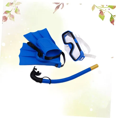 Vista 4 de Snorkeling Mask Set with Breathable Diving Snorkel and Non-Slip Flippers Shoe for Swimming Diving Snorkeling Sports Flexible Fins