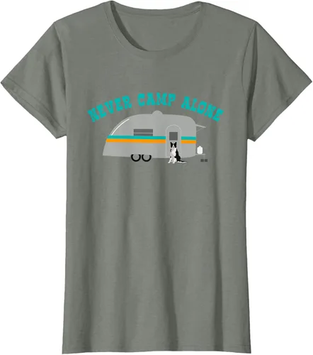 Vista 11 de Border Collie Gifts - Camiseta divertida de viaje para caravana, Azul / Patchwork, S