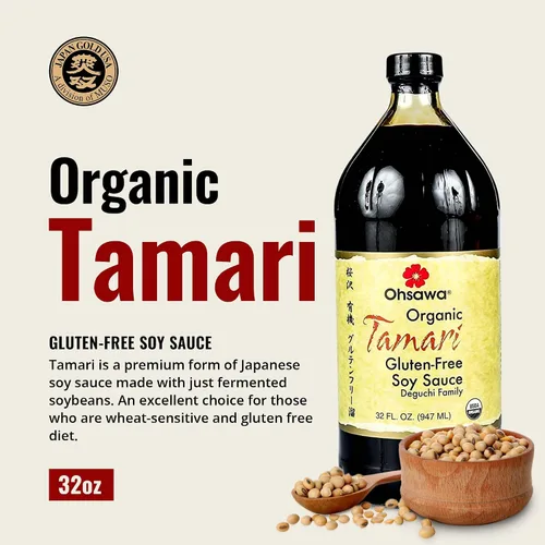 Vista 3 de OHSAWA TAMARI 32 Onzas - ALTA CALIDAD ORGáNICO, SIN GLUTEN, MACROBIóTICO, VEGANO, KOSHER.
