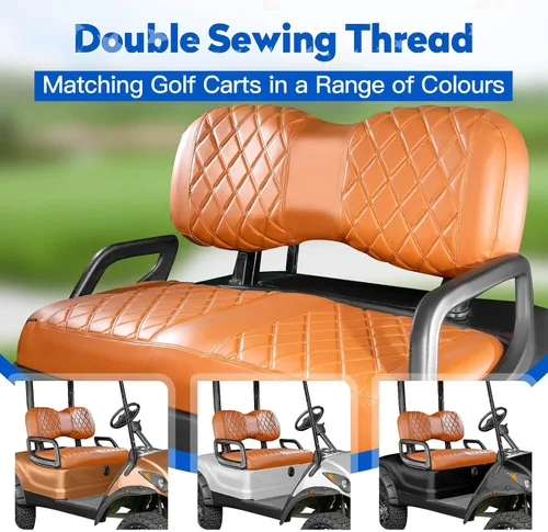 Vista 3 de NOKINS Juego de Fundas de Asiento de Diamante para Carrito de Golf, Compatible con Yamaha Drive/Drive 2 Asiento Frontal Estándar OEM, Funda