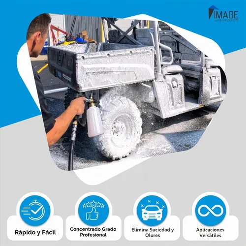 Vista 2 de Image Wash - Desengrasante espumoso multiusos en espray resistente para quitar grasa y aceite para bahías de motor, neumáticos, encimeras de cocina
