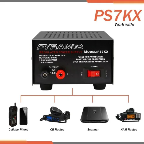 Vista 4 de Pyramid Fuente de alimentación universal compacta de banco – 5 amperios regulado lineal de laboratorio doméstico convertidor de CA a CC de 12 V