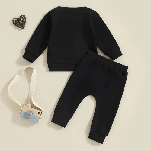 Vista 7 de Hnyenmcko Conjunto de sudadera de manga larga con cuello redondo y pantalones casuales para bebé niña