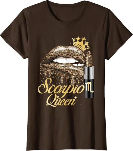 Vista 43 de Scorpio Queen - Zodiac Sign Horoscope Birthday T-Shirt Negro